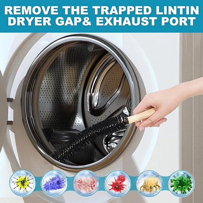 Sealegend 58-Pieces 40-Feet Dryer Vent Cleaner Kit, Dryer Cleaning Tools, Include Omnidirectional Blue Dryer Lint Vacuum Attachment, Dryer Vent Brush, Universal Vacuum & Dryer Adapters