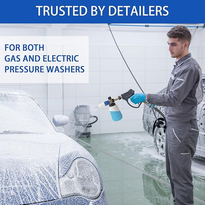 High Pressure Foam Cannon for Car Wash,Snow Foam Lance, Adjustable Thick Foam, 1.2MM Orifice, Wide Mouth Bottle 1/4 Quick Connector