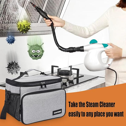 Carry Bag Compatible with Bissell SteamShot Hard Surface Steam Cleaner 39N7V/39N7A, Adjustable Compartments Steam Cleaner Storage Bag Fits for Phueut Pressurized Handheld Steam Cleaner
