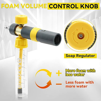 PWACCS Pressure Washer Gun with Foam Cannon, Mini No-Dilution Foam Cannon Pro Power Wash, Soap Cannon with 4 Nozzle Tips for Car Wash