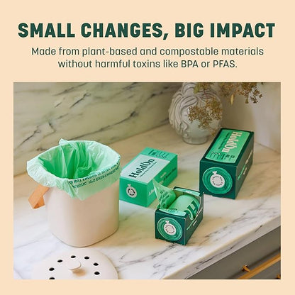 HoldOn Small Trash Bags 4 Gallon - 100 Plant-Based Garbage Bags for Small Trash Bins - Trash Bags for Kitchen Bin (2-pack, 100 bags), 1.0 Count, (HO#4G_2PK)