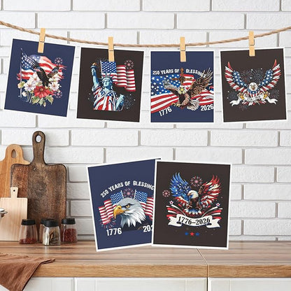 Swedish Dishcloths for Kitchen, 6PCS 250 Anniversary Swedish Dish Cloths Gift, Patriotic 1776-2026 Reusable Absorbent Dish Towel for Home Cleaning(7.8 X 7 Inches)