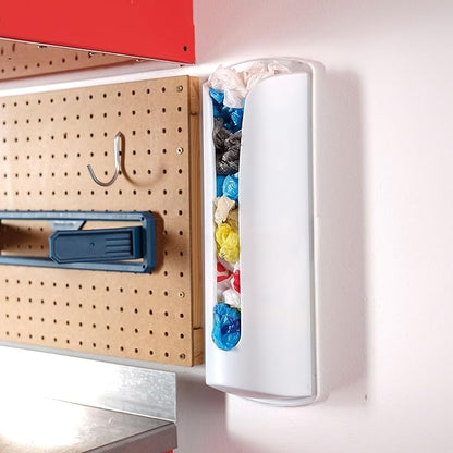 Jokari Multi-Purpose Plastic Shopping Bag Holder. Store and Reuse Bags as Trash Can Liners, Lunch Bags and More. Space-Saving, Eco Conscious Wall Mount or Cabinet Door Attachment Storage Solution
