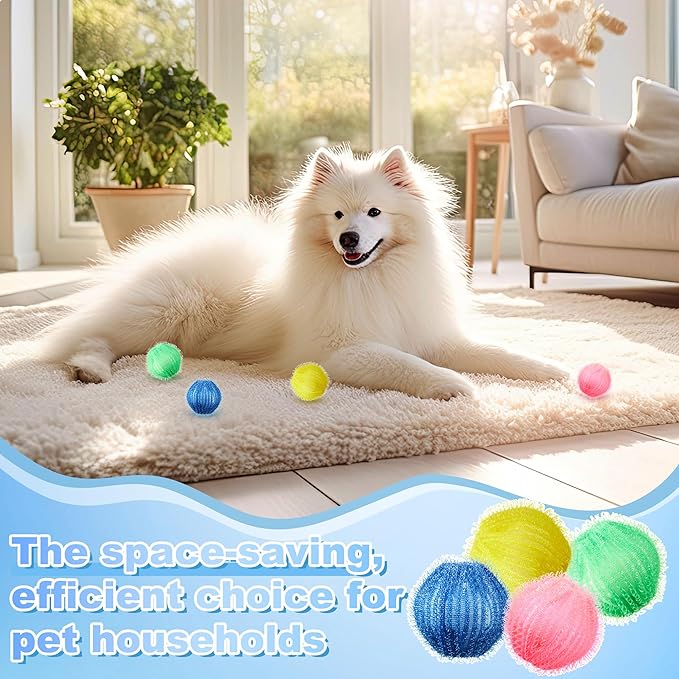 24 Pcs Pet Hair Remover for Laundry Catcher Balls Reusable Lint for Washing Machine Effective Cat Dog Laundry Pet Hair Catcher for Clothes Sheets Towels Blankets(Multicolor)