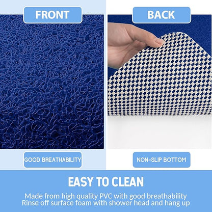 Hargiis Non-Slip Bathtub Mat, 2 Pack Anti Slip Shower Mat, Fast Drying Bathtub Mats, Foot Scrubber Mat, Anti Slip Mat for Tub, Floor, Bathroom, Kitchen, Home, Hotel (Navy Blue 24"×16"+24"×16")