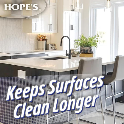 HOPE'S Perfect Kitchen Cleaner Spray - 32 Oz No-Residue All Purpose Cleaning Spray - Multisurface Degreaser for Counters, Stoves, Microwaves, and More - Pet and Home Safe - Pack of 6