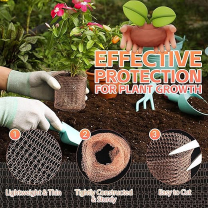 Copper Mesh Rodent Control Kit - 5 in x 105 ft Copper Mesh Roll, Rust Proof Wire Mesh, DIY Mice Defensive Mesh for Pest Bat Bird Snail and Rodent Control