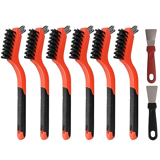 24 Pieces Nylon Brush Set, Nylon bristles for Cleaning Welding Slag and Rust,Scratch Brush with Mini Head & Hanging Hole for Everyday Cleaning