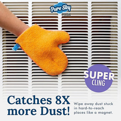 persik Pure-Sky Microfiber Glove Dusting Mitt - Ultra Microfiber Cleaning Cloth Glove - JUST ADD Water No Detergents Needed - Use for Cleaning Furniture, Home