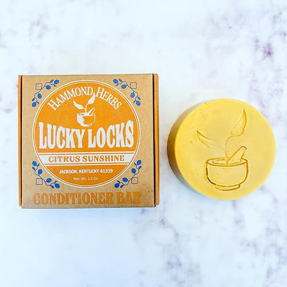 Lucky Locks | Citrus Sunshine | Natural Conditioner Bar | Zero Waste Hair Care | Sulfate Free