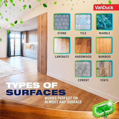 VanDuck Dust Mop Refill Compatible with Swiffer Sweeper (4 Pack) - Microfiber Pet Heavy Duty Dry Cloth Refills - Reusable Mop Pad (Handle is Not Included)