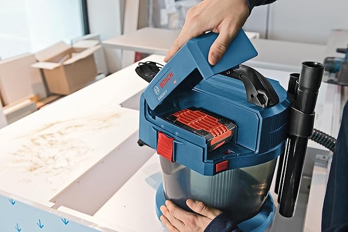 BOSCH GAS18V-3N 18V Cordless Wet Dry Vacuum, 2.6 Gallon Portable Shop Vac & Dust Extractor with HEPA Filter (Bare Tool)