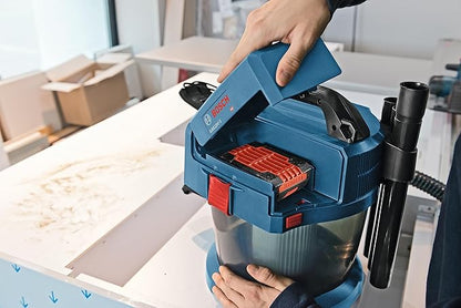 BOSCH GAS18V-3N 18V Cordless Wet Dry Vacuum, 2.6 Gallon Portable Shop Vac & Dust Extractor with HEPA Filter (Bare Tool)