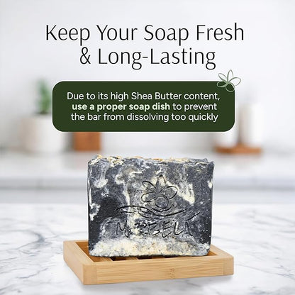 Marbela Cosmetics Handmade Soap Bar - Made in USA, Vegan Friendly, Palm Oil Free, Natural Bar Soap - Gentle Face & Body Soap for Daily Skin Care, Moisturizing & Nourishing - 3.5 oz (Charcoal Scrub)