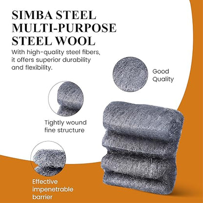 Steel Wool Grade # 000 - Extra Fine Grade - 16 Pads Multi-use for Buffing, Waxing, Polish, Multi-Purpose (#000-16 Pads)