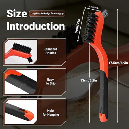 12 Pieces Nylon Brush Set, Nylon bristles for Cleaning Welding Slag and Rust,Scratch Brush with Mini Head & Hanging Hole for Everyday Cleaning
