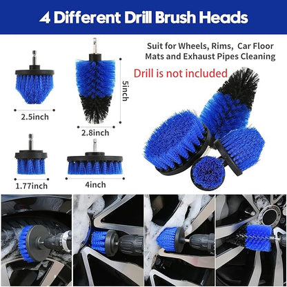 Qydipclin 35Pcs Car Detailing Kit, Car Detailing Brush Set, Car Wash Cleaning Kit, Car Detailing Brushes, Professional Car Care Kit for Interior Exterior Wheels, Blue