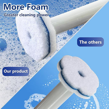 FHORAIN 40 Count Toilet Wand Refills for Clorox, Disposable Toilet Brush Head with Rich Foaming, Extra Thick Triple-layer Refills, Strong Cleaning & Scrubbing Power, Won't Fall Off or Fall Apart