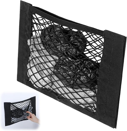 Plastic Holder Bag, Mesh Grocery Bag Holder, Adhesive Small Trash Bags Holders for Home, Wall (40×25cm)