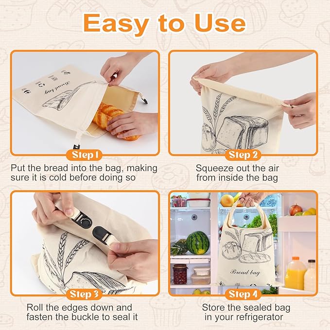 2 PACK Beeswax Sourdough Bread Bags for Homemade Bread, Reusable Cotton Beeswax Bread Bag Portable Waxed Storage All Natural Bees Wax Linen Bag Keep Fresh,13''×17'', 03