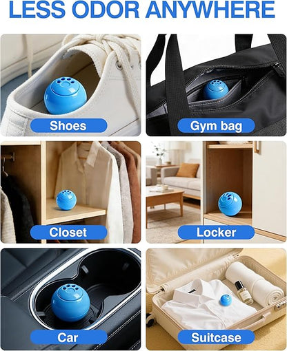 Jevvu Shoe Deodorizer Balls, 10 Pack Odor Eliminator for Shoes, Sneakers, Boots, Gym Bags and Lockers