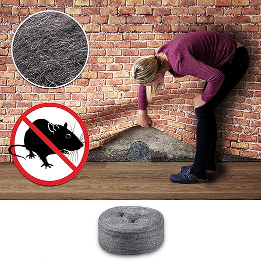 2Pack Steel Wool for Mice Control - |30FT (300G)|Steel Wool 0000 Fill Fabric Fine Wire Wool - Gap Blocker to Keep Annoying Animals Away from Holes Wall Cracks Vents in Garage House Garden