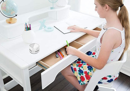 ODISTAR Desktop Vacuum Cleaner, Mini Table dust Sweeper Energy Saving,High Endurance up to 400 mins,360º Rotatable Design for Keyboard/Home/School/Office (White Charging)