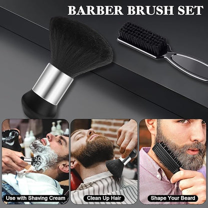 DUAIU 9Pcs Hair Comb Set, Professional Barber Combs for Hair Cutting and Styling - Premium Grade Hair Spray Bottle Neck Duster Barber Brush Set, Taper Texture Clipper Comb Tools for Men Boys