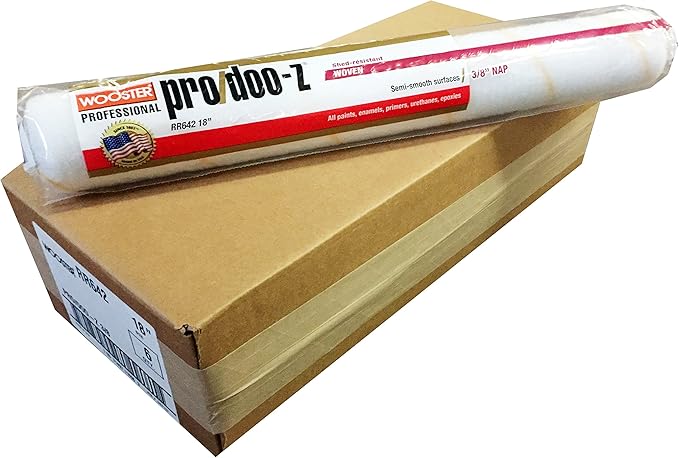 Wooster Brush RR642 18 inch Pro/Doo-Z 3/8 inch Nap Roller Cover - Pack of 6