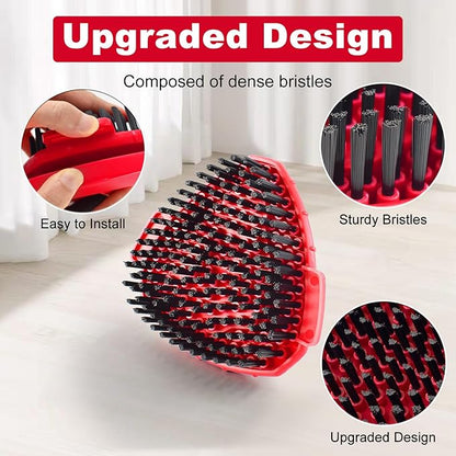 7 Packs Replacement Mop Heads& Handle Scrub Brush and Base Combo Set Compatible with O Cedar Spin Mops Refills，30-58" Mop Handle and Microfiber Head Refills for Cleaning