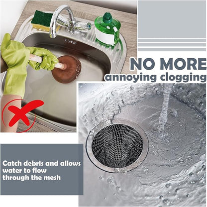 Shimeyao 100 Pcs 2.75 Mesh Sink Strainers Stainless Steel Drain Strainer Mesh Shower Drain Hair Catchers for Bathroom Kitchen for Lavatory Balcony Laundry Mop Pool RV Sink