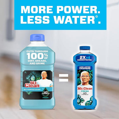Mr. Clean 2X Concentrated Multi Surface Cleaner with Unstopables Fresh Scent 41 fl oz (Pack of 4)
