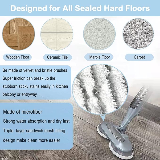 12 Pack Replacement Steam Mop Pads for Shark S8201 S7001 S8001 S7201 S7000AMZ S7000 S7005 S7020 S7001C Steam Mop, Steam & Scrub All-in-One Scrubbing and Sanitizing, Dirt Grip Scrub Washable Pad