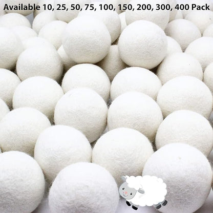 Wooland Wholesale Bulk Laundry XL Premium Wool Dryer Balls - 100% New Zealand Organic Wool Natural Fabric Softener for Sensitive Skin, Babies (300 Count)