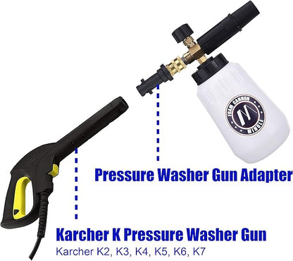 M MINGLE Foam Cannon, Compatible with Karcher K2, K3, K4, K5, K6, K7 Pressure Washer, with 5 Nozzle Tips, 1/4 Inch Quick Connector