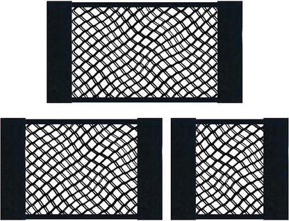 3Pack Plastic Bag Holder Mesh Storage Net Grocery Holder with Adhesive Backing Organizer Dispenser for Garbage Wrap Shopping Bag Wall Mounted 3 Size