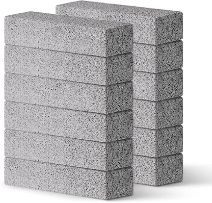 Lenicany 12Pack Pumice Stone for Toilet Cleaning Bowl Stick,Powerfully Cleans Hard Water Rings, Calcium Buildup & Stains, Suitable for Cleaning Toilet, Bathtubs, Kitchen Sink, Grill