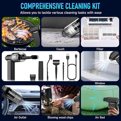 Compressed Air Duster Keyboard Cleaner, 300000RPM Rechargeable 6000mAh Mini Turbo Fan Air Blower, Cordless Pc dusters & Vacuum for Electric Devices Office Home Yard