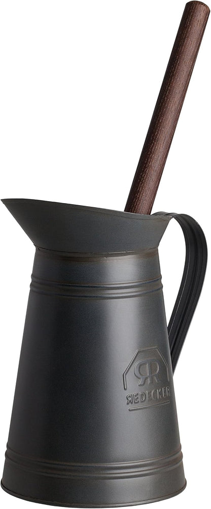 REDECKER Nylon Toilet Brush with Dark Coated Metal Holder, Oiled Thermowood Handle, Replaceable Head, Vintage Design, Made in Germany
