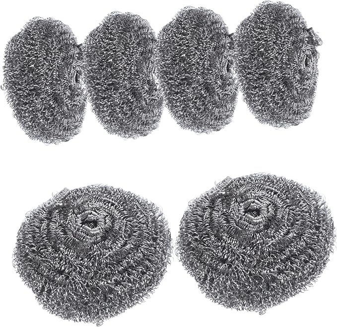 6pcs Pot Scrubbers Heavy Duty Kitchen Cleaning Balls for Pots Pans and Dishes Efficient Grease and Dirt Removal for Tough Scrubbing Tasks