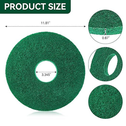 437.056 Cleaning Orbiter Pads for 550Mc Orbiter Hard Floor Machine, 12" Commercial Floor Scrubber Pads Polish Pads -to Daily Heavy-Duty Cleaning and Light Stripping, Non Woven, Greens, 2 PC