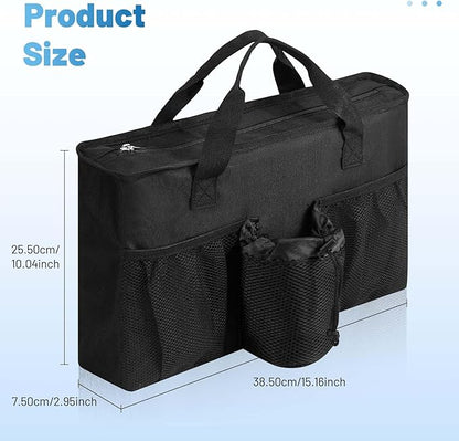 Rhino Valley Walker Bag, Large Capacity Walker Accessories Storage Bag with Multi Pockets & Cup Holder, Walker Basket with 4 pockets for Universal Walkers for Seniors, Black