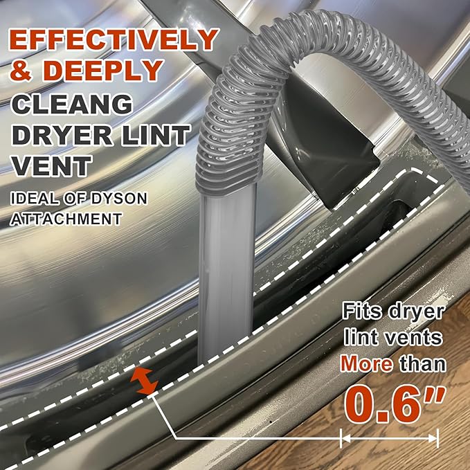 Sealegend Dryer Vent Lint Vacuum Atttachments Compatible with Shark NV360,NV350, NV351,NV352, NV353,NV500, NV501 Vacuum Cleaner Hose,Flexible Dryer Vent Cleaner Kit with Lint Remover Brush