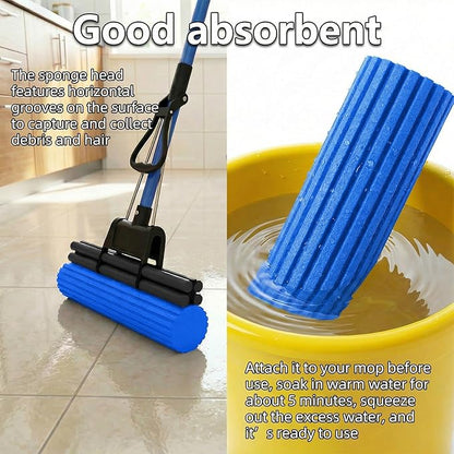 12 Pcs Roller Mop Refill Blue PVA Sponge Mop Head Replacement Bulk Absorbent for Business Garage Home Kitchen Bathroom Cleaning