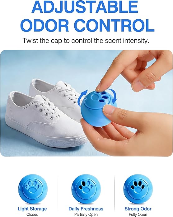Jevvu Shoe Deodorizer Balls, 10 Pack Odor Eliminator for Shoes, Sneakers, Boots, Gym Bags and Lockers