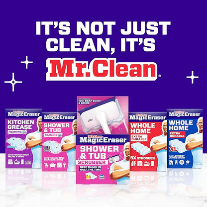 Mr. Clean Magic Eraser Sponge, All Purpose Cleaner, Long Lasting Cleaning Scrubber, Wall, Sneaker, Oven, Kitchen, Bathroom, Shower Cleaner, Cleaning Supplies, Whole Home Extra Durable XL, 8ct