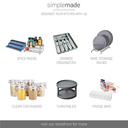 SIMPLEMADE Rectangle Step Trash Can - 5 Liter / 1.3 Gallon - Small with Lid, Stainless Steel for Bathroom | Office | Garbage | Metal Wastebasket (Steel)