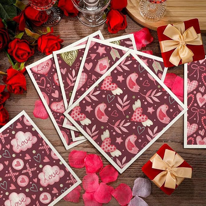 Swedish Dishcloths for Kitchen | 6 Pack Floral Reusable Paper Towels Washable | Swedish Dish Towels | Non-Scratch Cellulose Sponge Cloths | No Odor, Biodegradable Cleaning Cloths, Valentine's Day 1