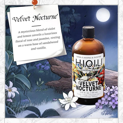 HIQILI Velvet Nocturne Fragrance Oil for Making Candle, Violet & Carnation Scents, DIY Perfume, Great for Diffuser, Long Lasting - 5.07 Fl Oz