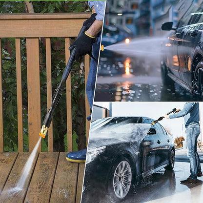 FIXFANS Pressure Washer Gun Adapter with 1/4” Quick Connector, 6 Inch Power Washer Wand Replacement Kit 5 Spray Nozzles and 1 Tips Holder- Compatible with Some Ryobi, Portland, Husky Pressure Washers